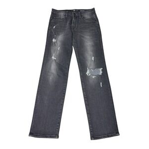 7 For All Mankind Slimmy Jeans Women Charcoal Distressed Slim Fit‎ Sz 12 26x27